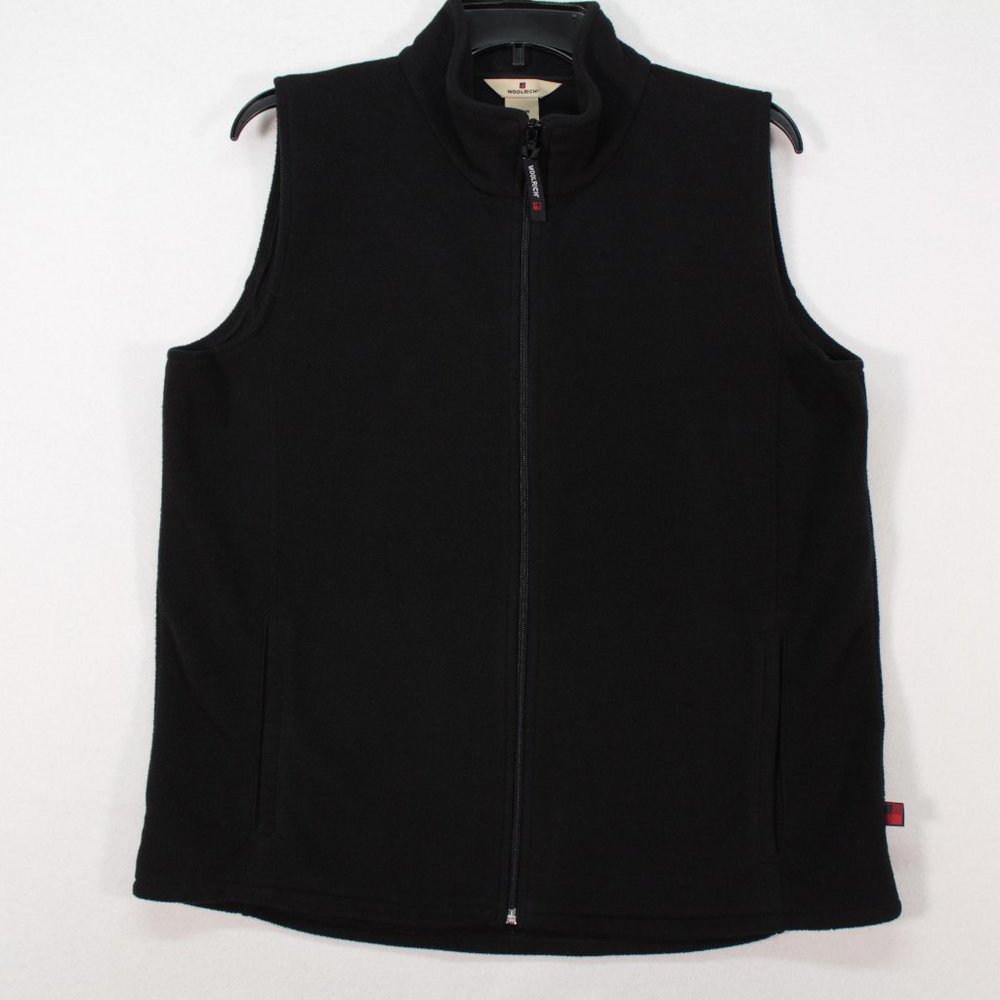 Woolrich Vest Women's Large Black Sleeveless Solid Fleece
